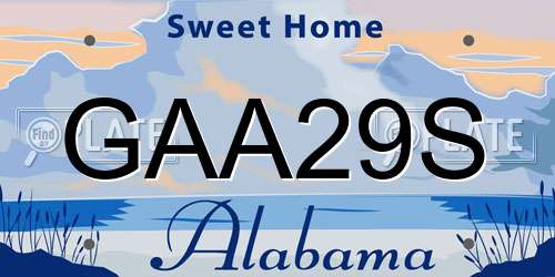 GAA29S Alabama License Plate