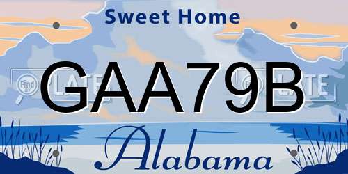 GAA79B Alabama License Plate