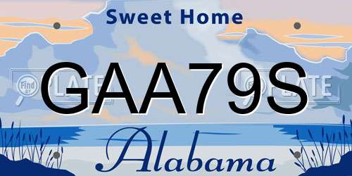 GAA79S Alabama License Plate