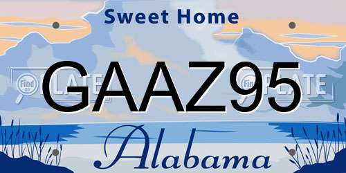 GAAZ95 Alabama License Plate