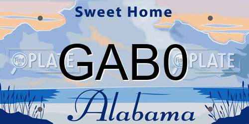 GAB0 Alabama License Plate