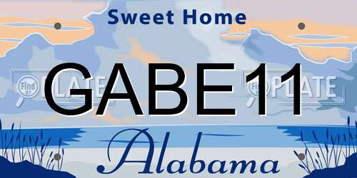 GABE11 Alabama License Plate