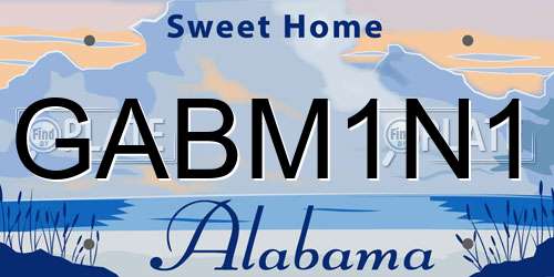 GABM1N1 Alabama License Plate