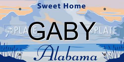GABY Alabama License Plate