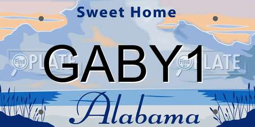 GABY1 Alabama License Plate