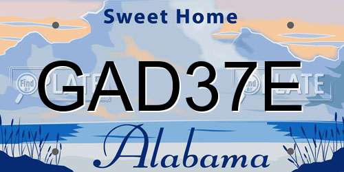 GAD37E Alabama License Plate