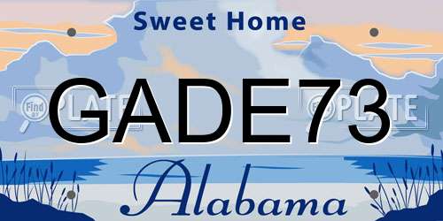 GADE73 Alabama License Plate