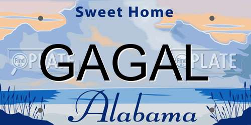 GAGAL Alabama License Plate