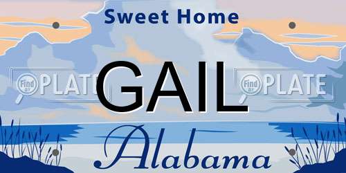 GAIL Alabama License Plate