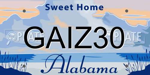 GAIZ30 Alabama License Plate