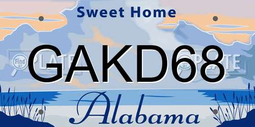 GAKD68 Alabama License Plate