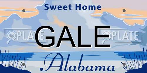 GALE Alabama License Plate
