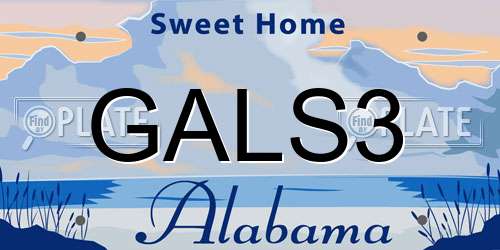 GALS3 Alabama License Plate