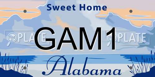 GAM1 Alabama License Plate