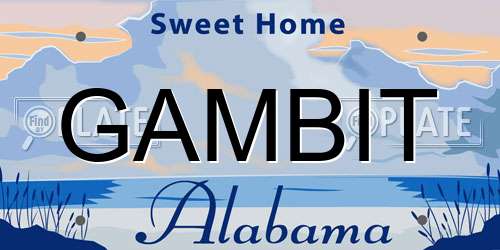 GAMBIT Alabama License Plate