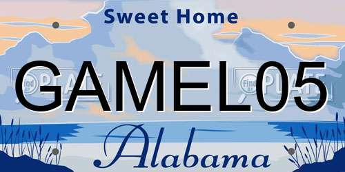 GAMEL05 Alabama License Plate
