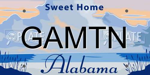 GAMTN Alabama License Plate