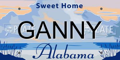 GANNY Alabama License Plate