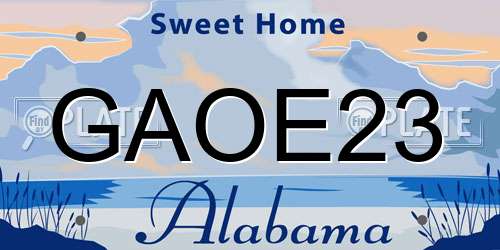 GAOE23 Alabama License Plate