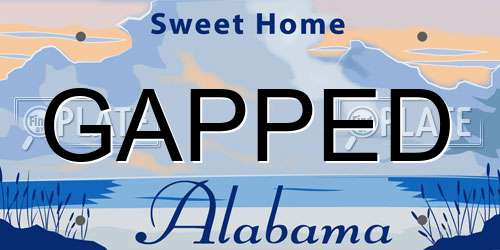 GAPPED Alabama License Plate