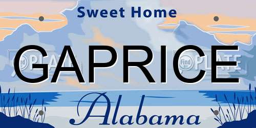GAPRICE Alabama License Plate