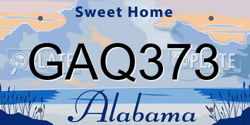 GAQ373 Alabama License Plate