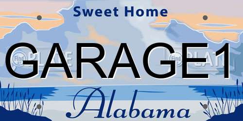 GARAGE1 Alabama License Plate