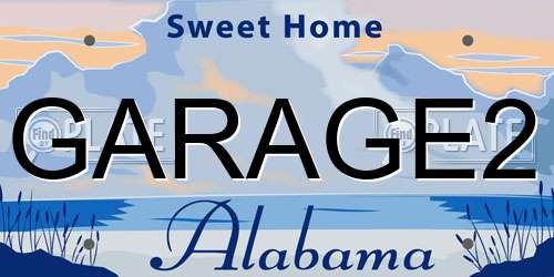 GARAGE2 Alabama License Plate