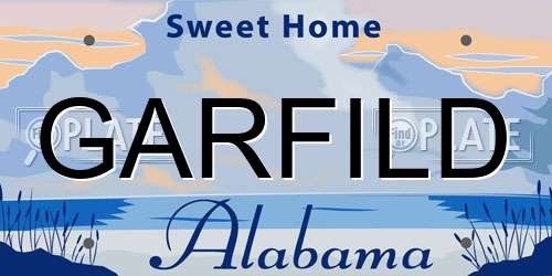 GARFILD Alabama License Plate