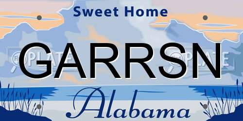 GARRSN Alabama License Plate