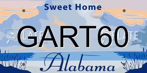 GART60 Alabama License Plate