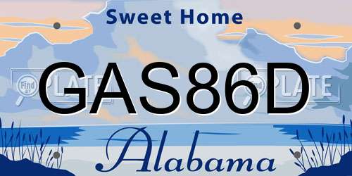 GAS86D Alabama License Plate