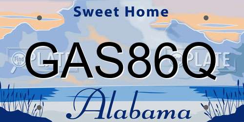GAS86Q Alabama License Plate