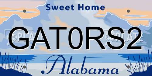 GAT0RS2 Alabama License Plate
