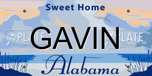 GAVIN Alabama License Plate