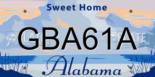 GBA61A Alabama License Plate