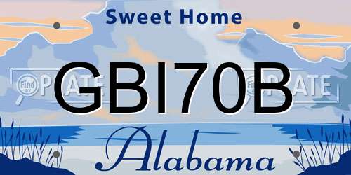 GBI70B Alabama License Plate