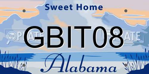 GBIT08 Alabama License Plate