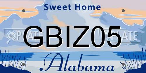 GBIZ05 Alabama License Plate