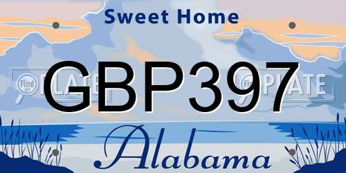 GBP397 Alabama License Plate