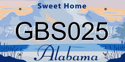 GBS025 Alabama License Plate