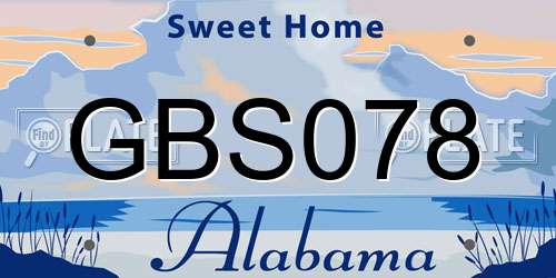 GBS078 Alabama License Plate