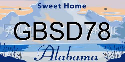 GBSD78 Alabama License Plate