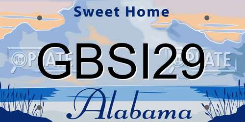 GBSI29 Alabama License Plate