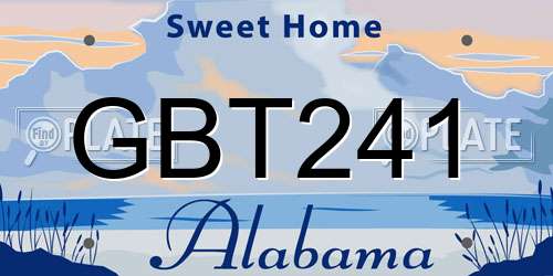 GBT241 Alabama License Plate