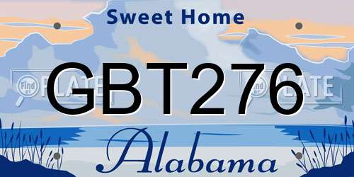 GBT276 Alabama License Plate