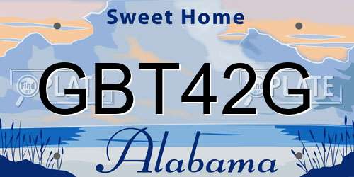 GBT42G Alabama License Plate