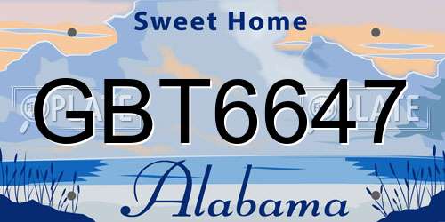 GBT6647 Alabama License Plate
