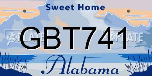 GBT741 Alabama License Plate