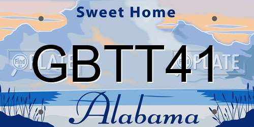 GBTT41 Alabama License Plate